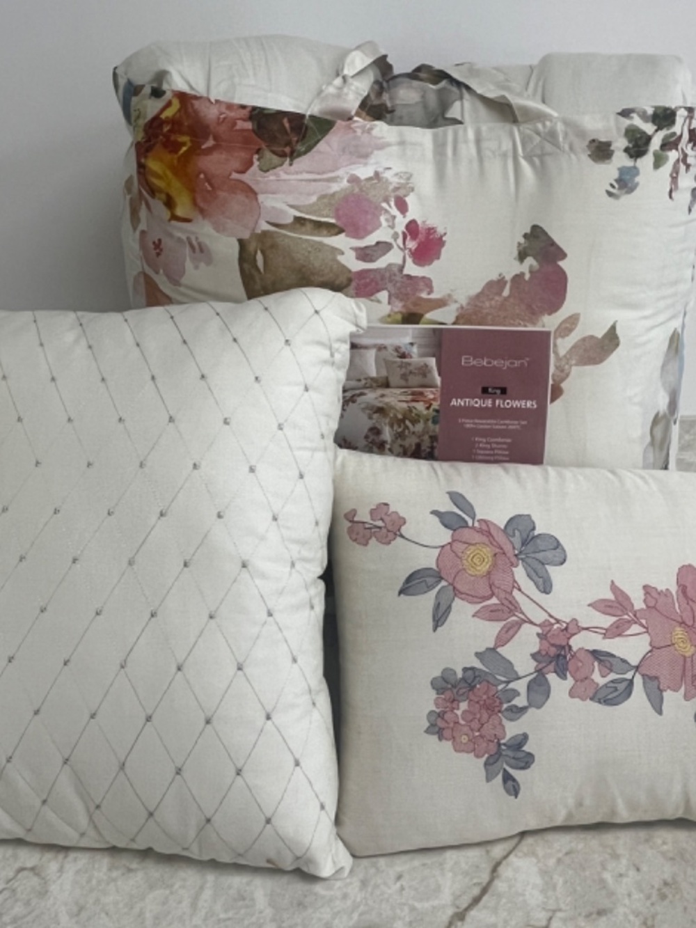 Bebejan Antique Flowers Reversible King Comforter Set - Picture 6 of 6